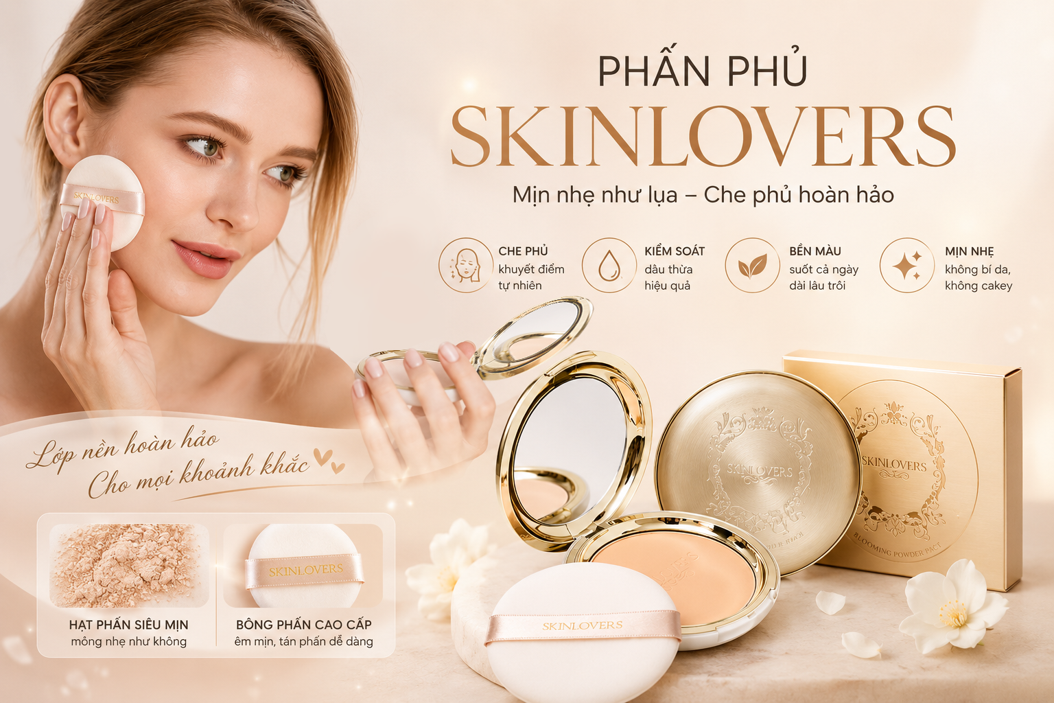 Da dầu mụn có nên dùng phấn phủ?